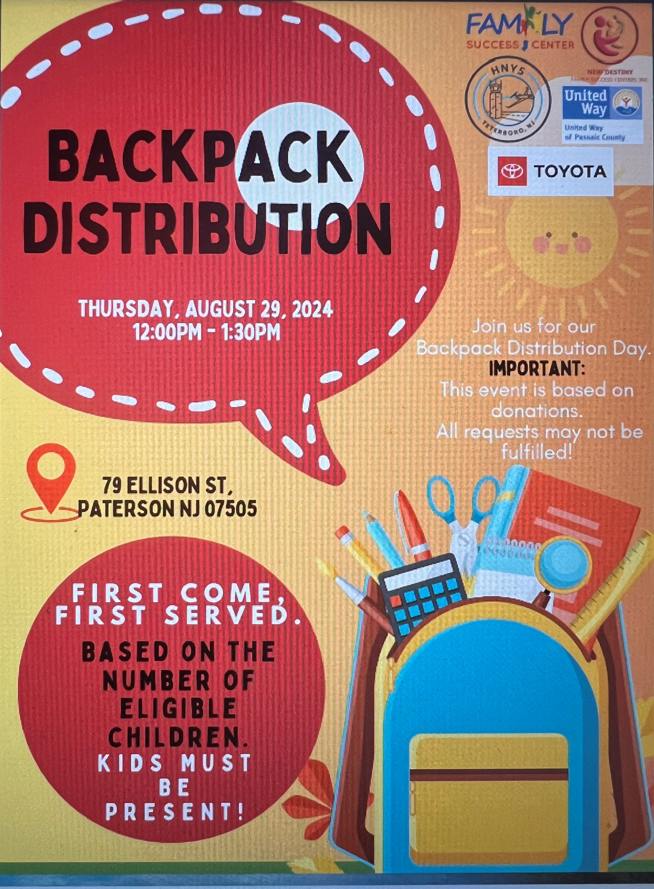 backpack distribution
