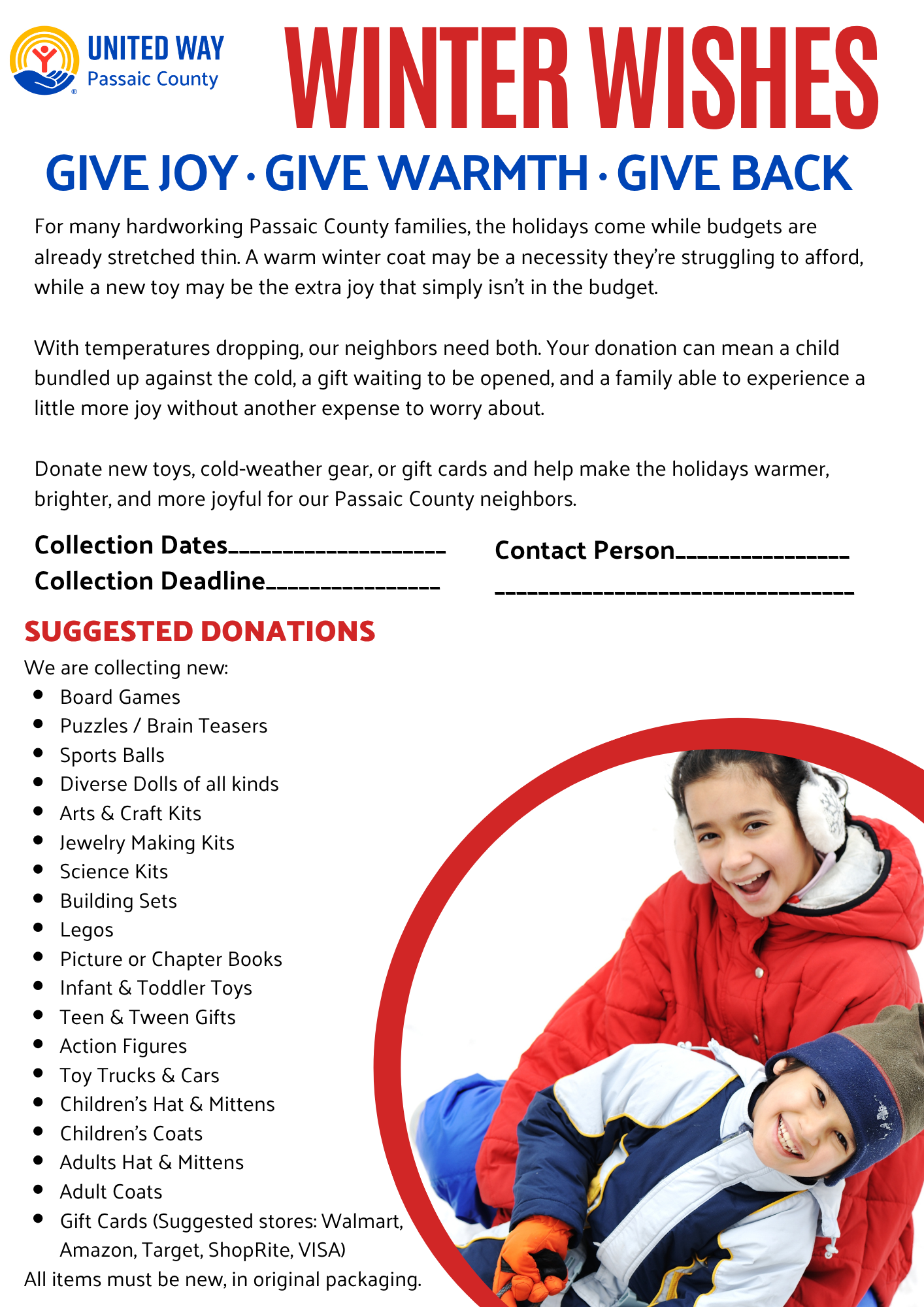 winter wishes drive 2026 donation bin
