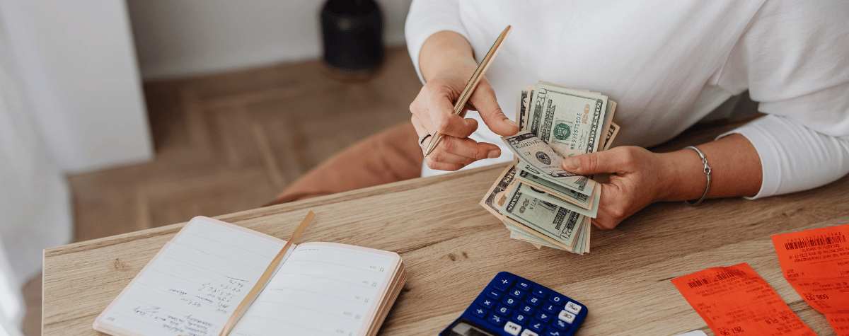 person working on finances